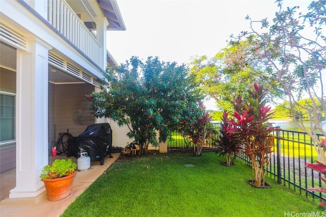 view of yard with fence