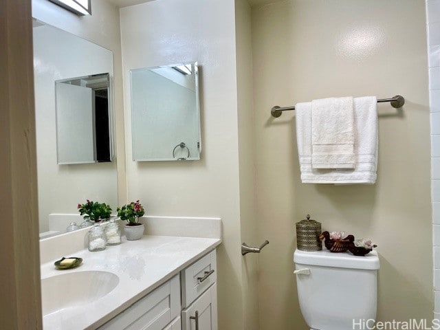 bathroom with toilet and vanity