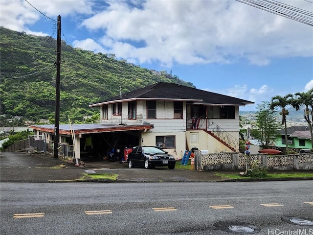 view of front of property with fence