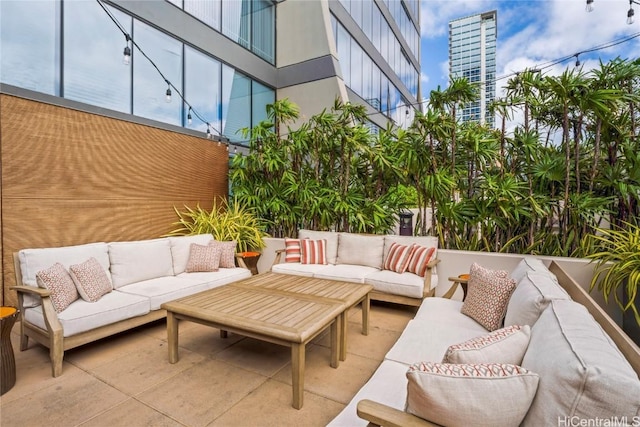 view of patio / terrace with an outdoor hangout area