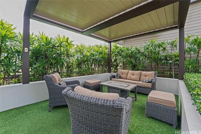 view of patio with an outdoor hangout area