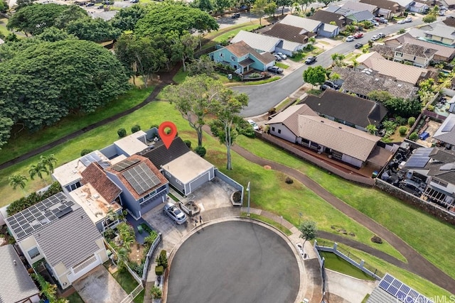 drone / aerial view with a residential view