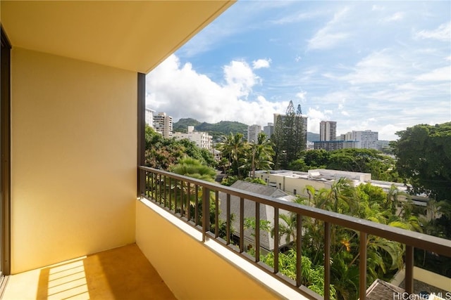 balcony with a view of city