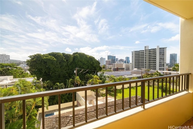 balcony with a city view