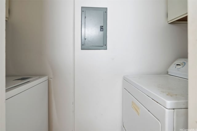 3138 Waialae Ave Unit 217, Honolulu, HI 96816 - washroom featuring electric panel and washer and dryer