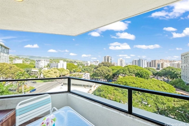 balcony with a city view