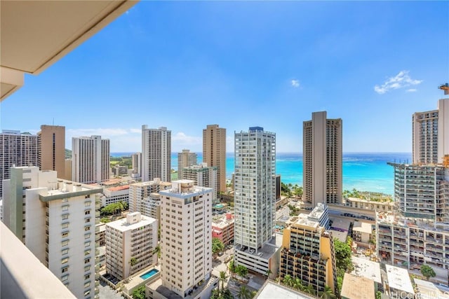 property's view of city with a water view