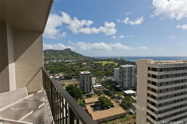 balcony with a city view