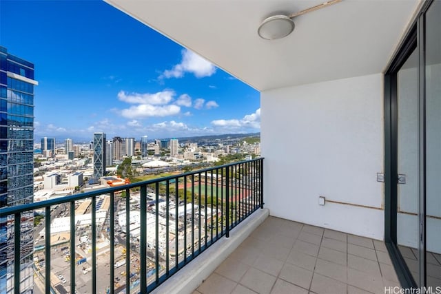 balcony featuring a view of city