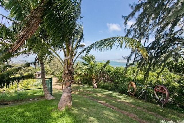 view of yard with fence