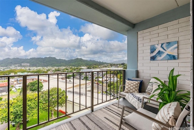 balcony with a mountain view