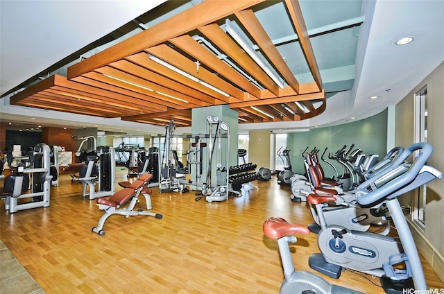 410 Atkinson Dr Unit 2209, Honolulu, HI 96814 - exercise room featuring wood finished floors