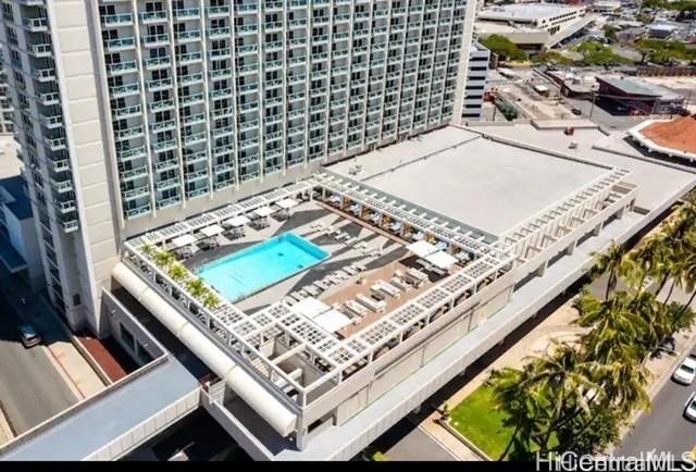 410 Atkinson Dr Unit 2209, Honolulu, HI 96814 - drone / aerial view of a pool and apartment complex / building