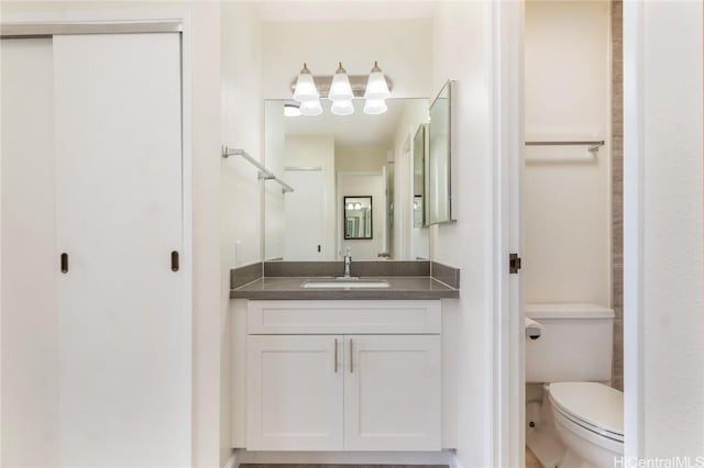 bathroom with toilet and vanity