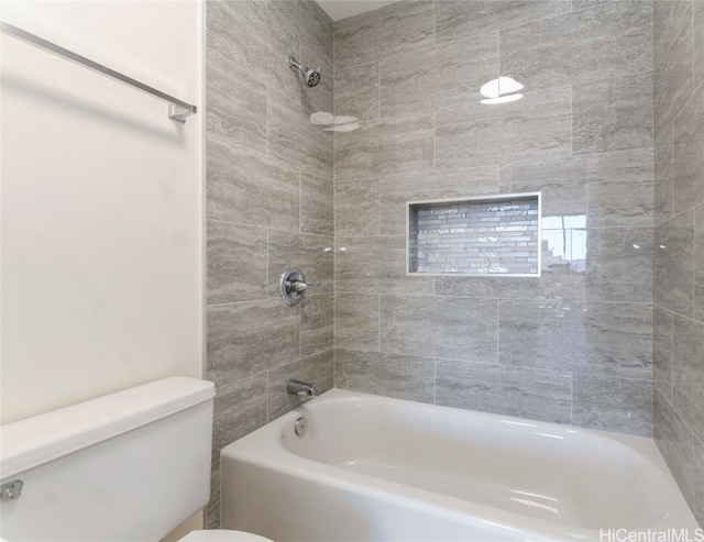 full bathroom with tub / shower combination and toilet