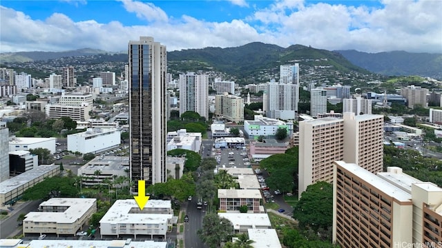 city view with a mountain view