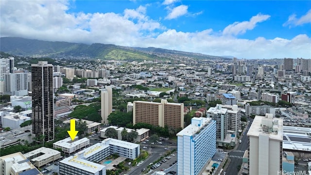 property's view of city with a mountain view