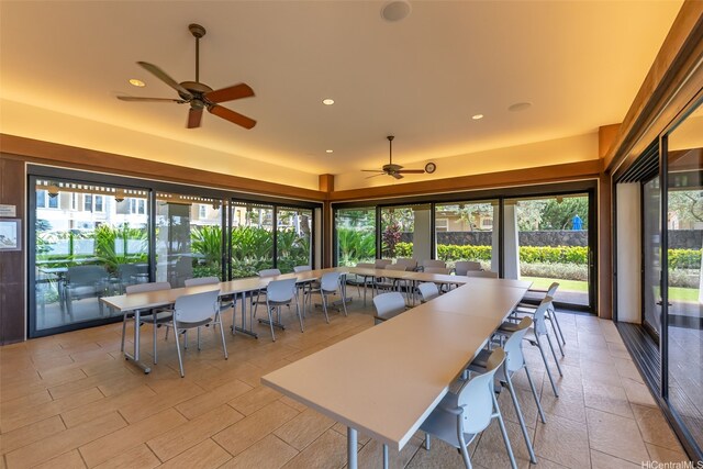 520 Lunalilo Home Rd Unit 8203, Honolulu, HI 96825 - dining space with a ceiling fan and recessed lighting