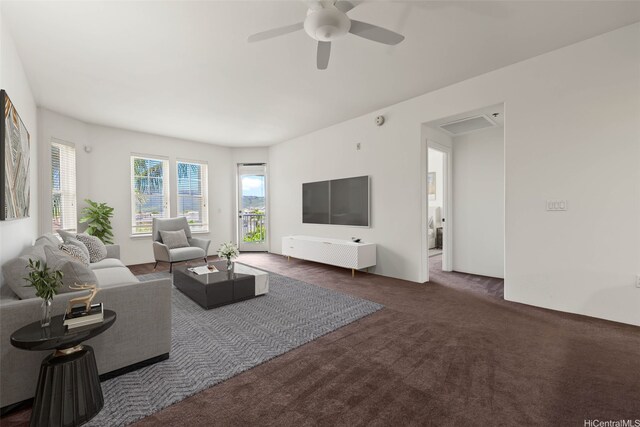 520 Lunalilo Home Rd Unit 8203, Honolulu, HI 96825 - carpeted living area with a ceiling fan