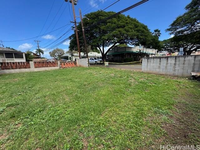 view of yard with fence