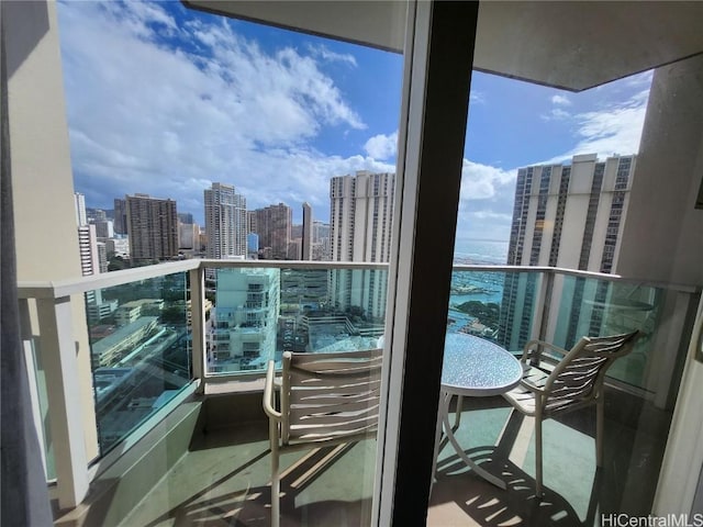 balcony with a city view