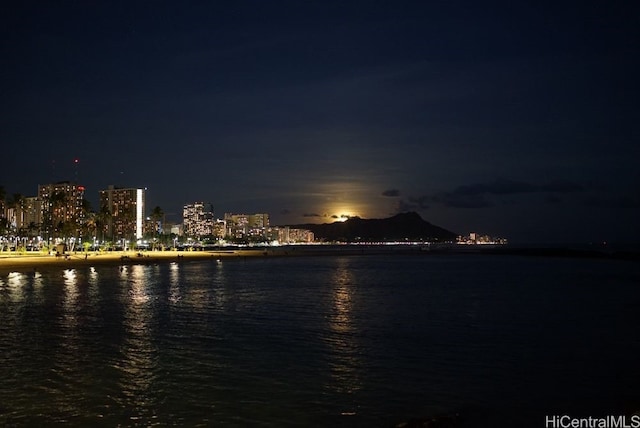 property view of water with a view of city lights