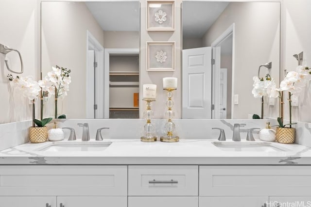 bathroom with double vanity and a sink