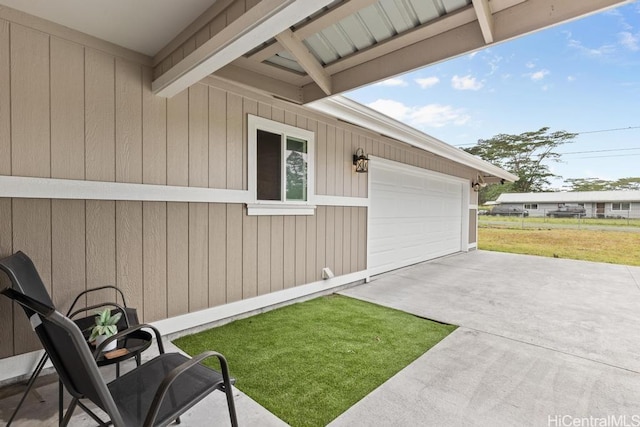 garage with driveway