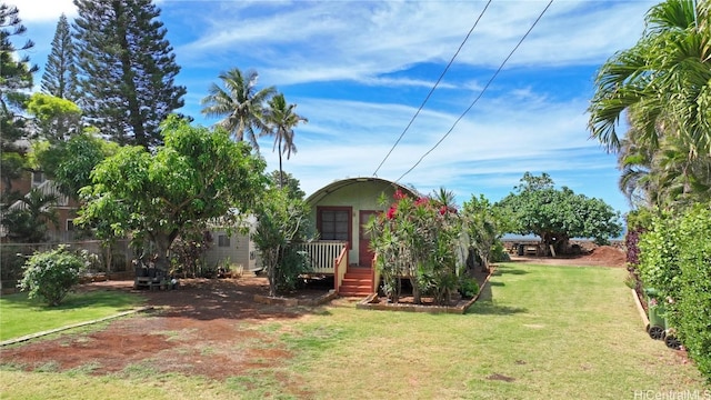 view of yard featuring a deck