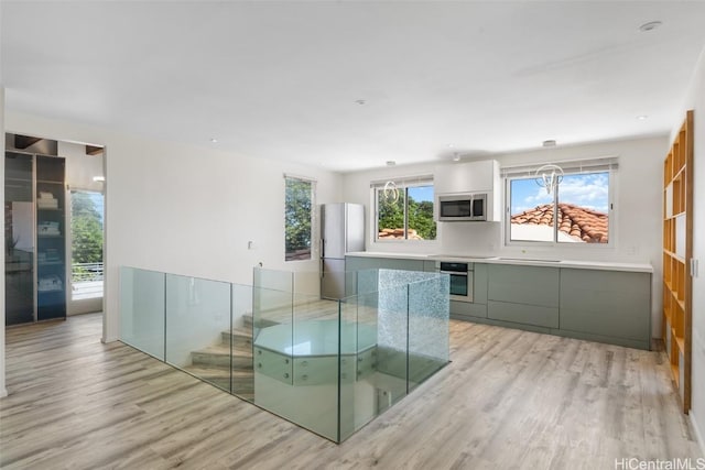 interior space featuring light wood finished floors