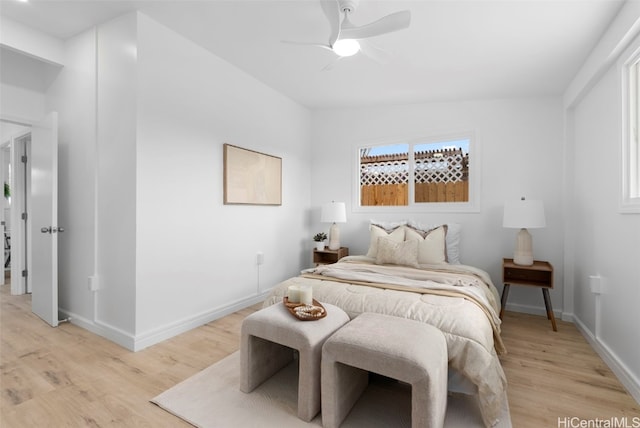 91-1046 Kauiki St, Ewa Beach, HI 96706 - bedroom featuring baseboards, light wood-type flooring, and ceiling fan