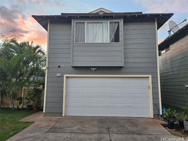 view of garage