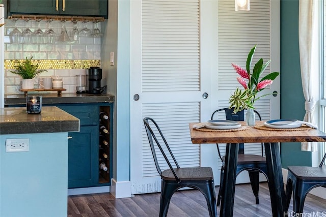 kitchen featuring dark wood-type flooring