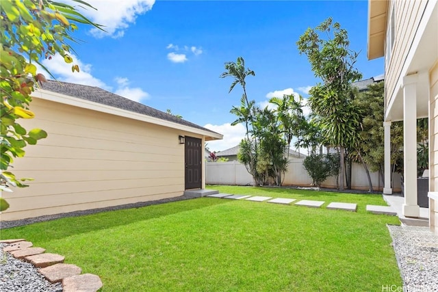 view of yard with fence