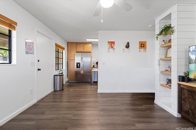 91-1018 Kaiau Ave Unit 1G, Kapolei, HI 96707 - interior space featuring dark wood-style floors, baseboards, and ceiling fan