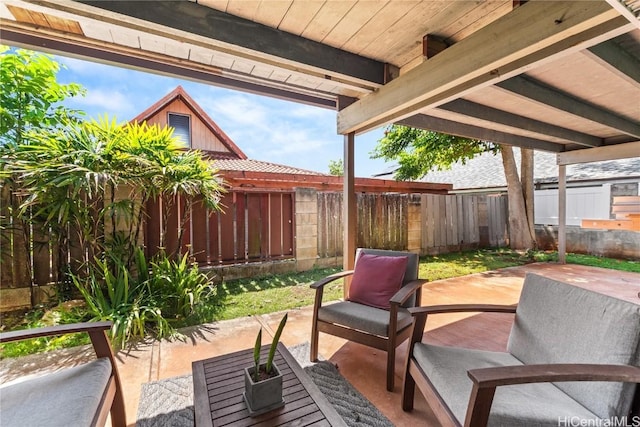 view of patio / terrace with a fenced backyard