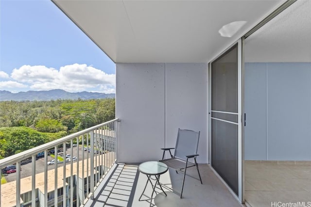 balcony with a mountain view