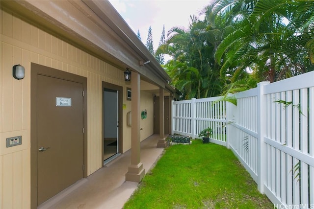 view of yard with fence