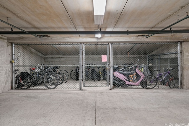 garage with bike storage