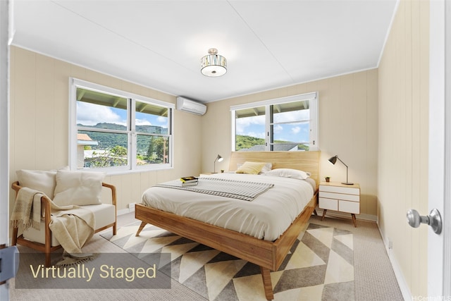 2448A E Manoa Rd, Honolulu, HI 96822 - bedroom featuring a wall mounted air conditioner and baseboards