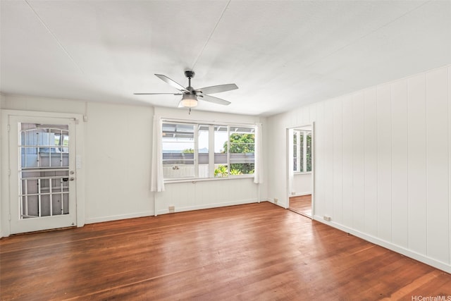 2448A E Manoa Rd, Honolulu, HI 96822 - unfurnished room featuring wood finished floors, ceiling fan, and baseboards