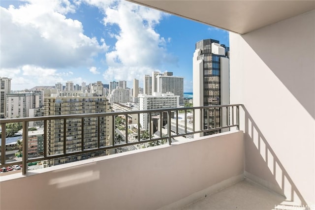 balcony featuring a view of city