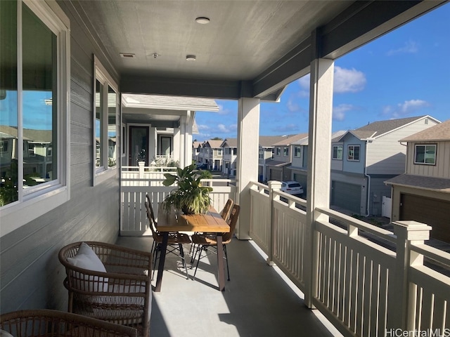 balcony featuring a residential view