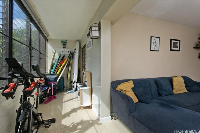 view of tiled living room