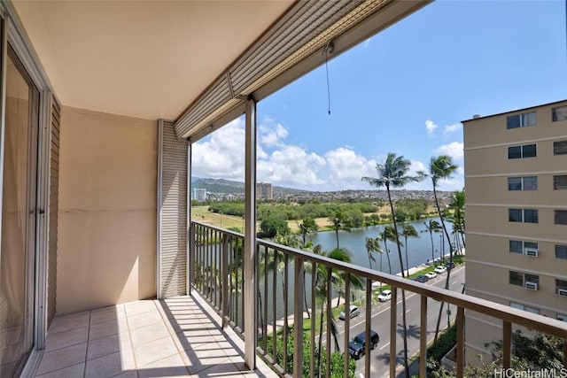 balcony with a water view