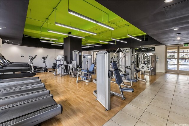 410 Atkinson Dr Unit 1609, Honolulu, HI 96814 - gym with tile patterned floors