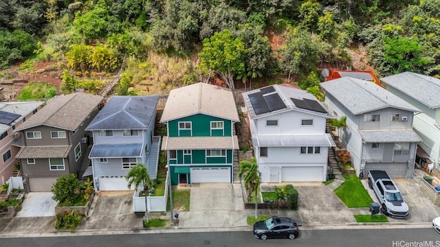 drone / aerial view with a residential view