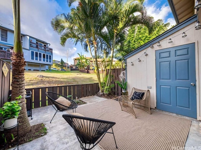 view of patio / terrace with fence