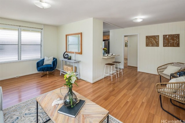 living area with wood finished floors