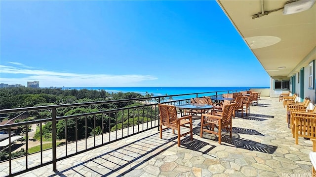 balcony with a water view